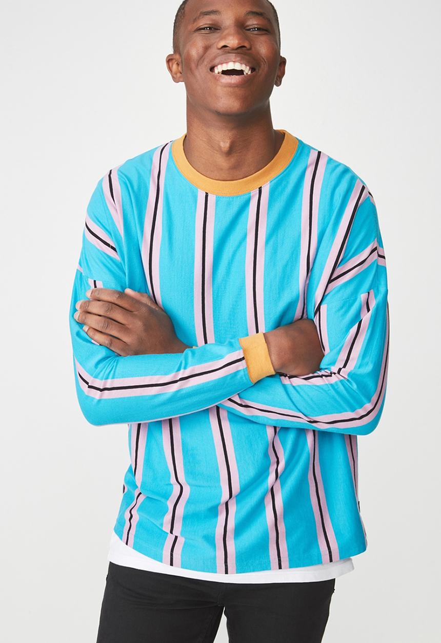 Cotton On - Drop shoulder long sleeve tee - blue 