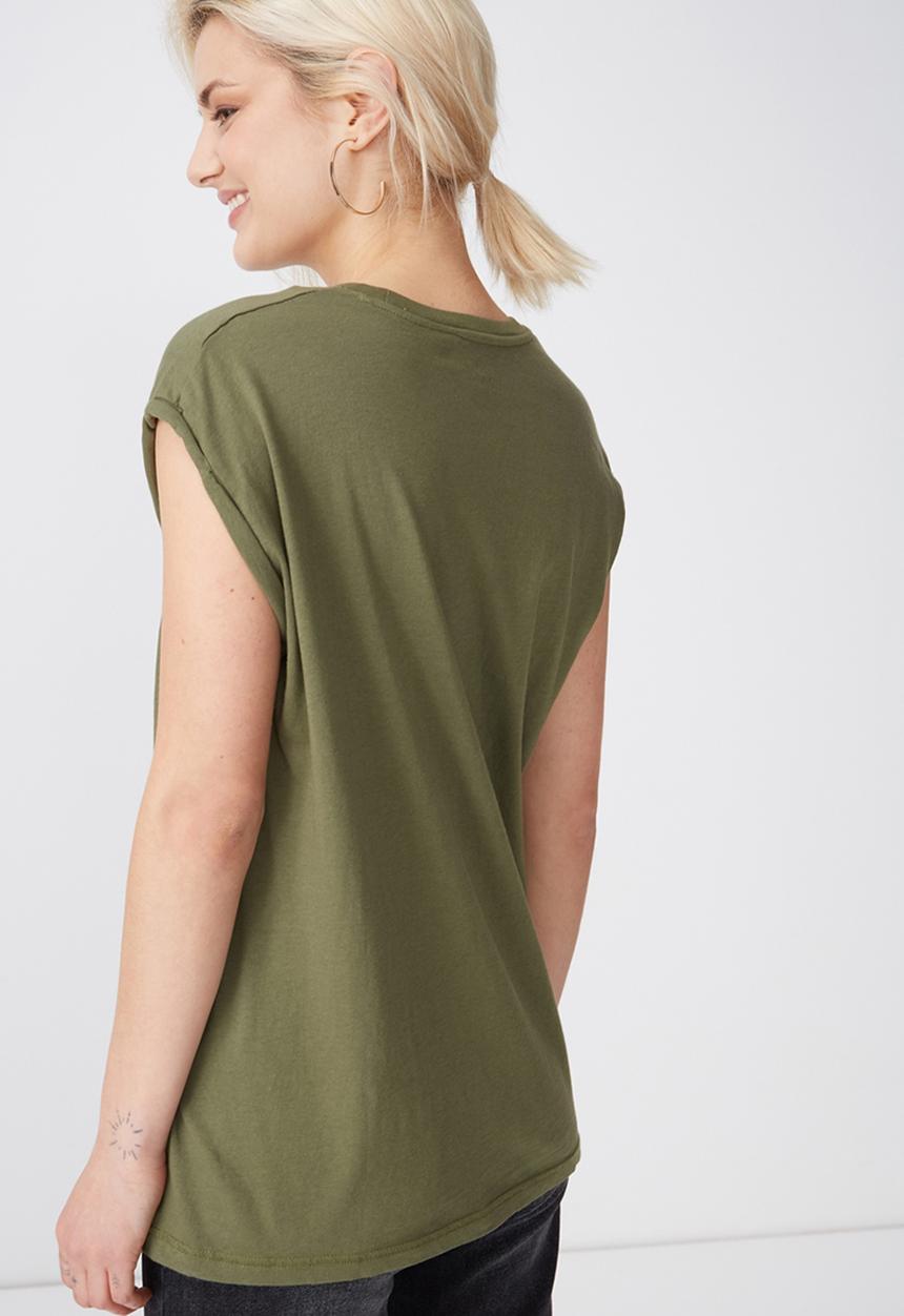 Cotton On - Tbar Kelly drop shoulder - khaki