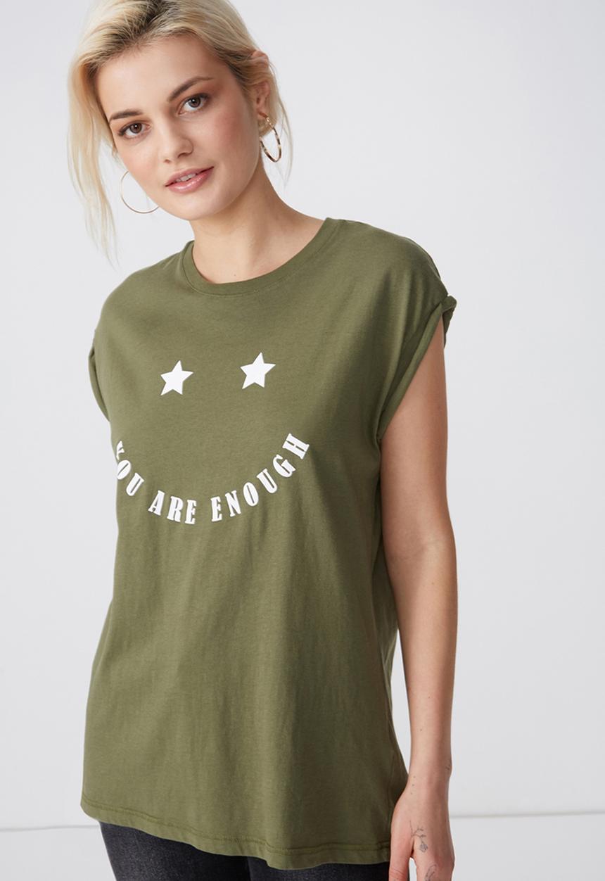 Cotton On - Tbar Kelly drop shoulder - khaki