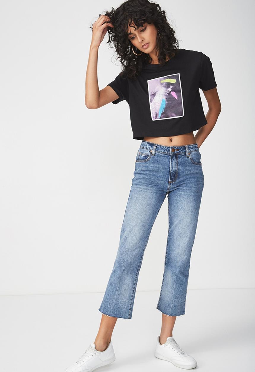 Cotton On - Tbar Arizona graphic chop tee revolution - black
