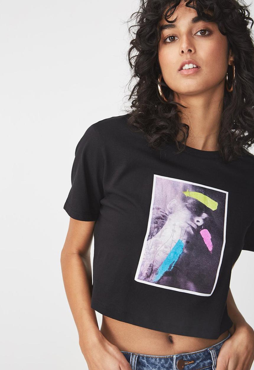 Cotton On - Tbar Arizona graphic chop tee revolution - black
