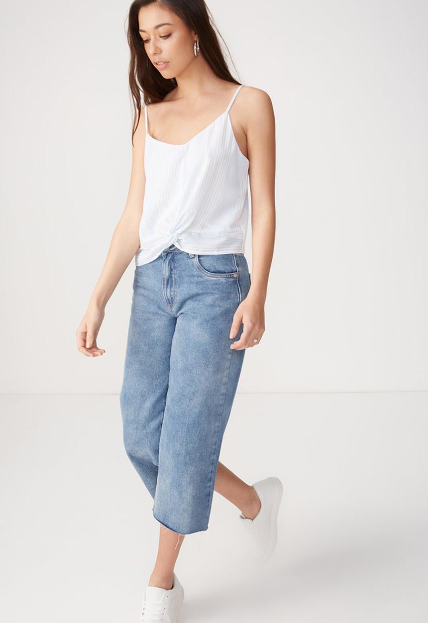 Cotton On - Riley cami - white & blue
