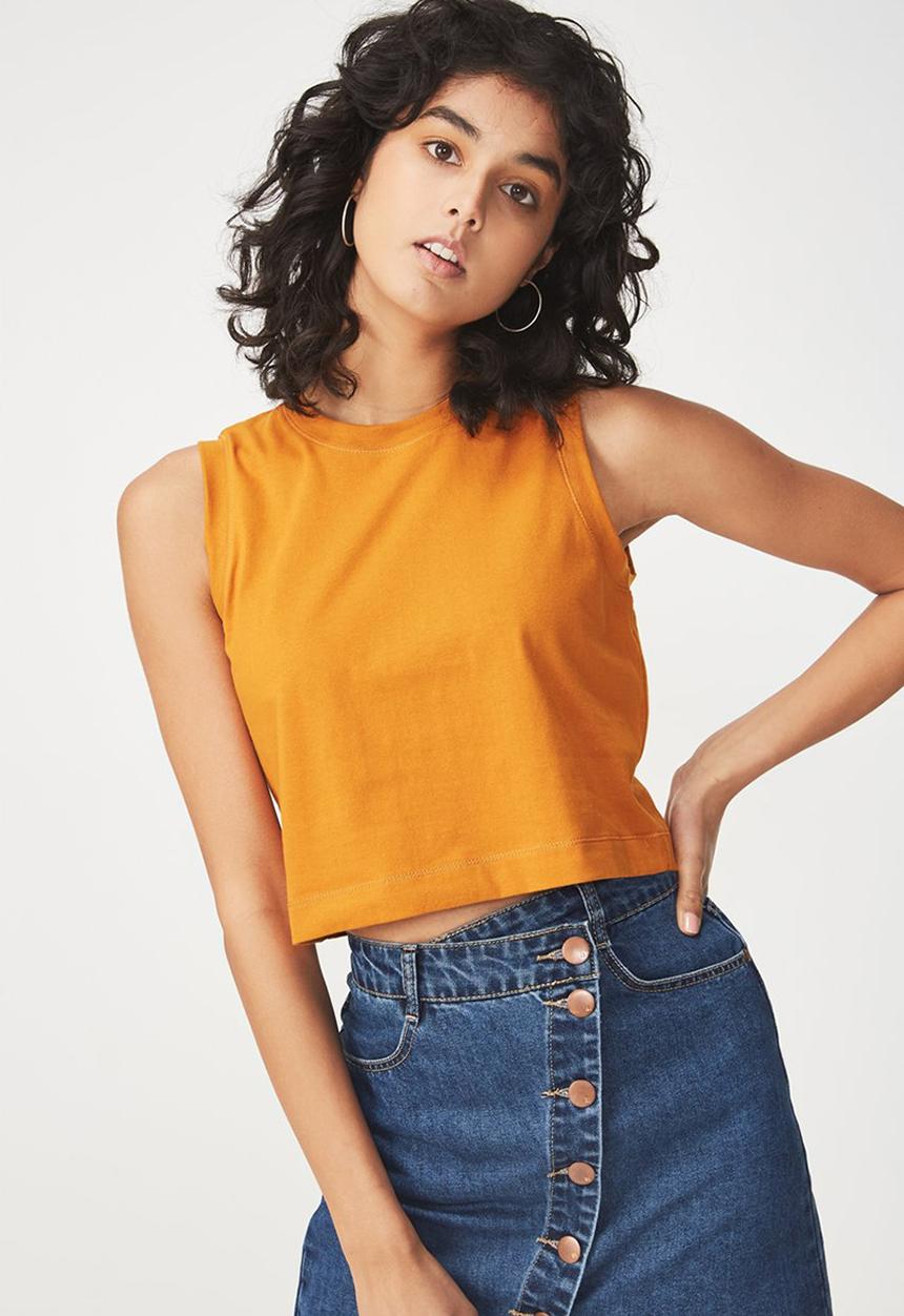 Cotton On - Baby sleeveless boxy tank - orange 
