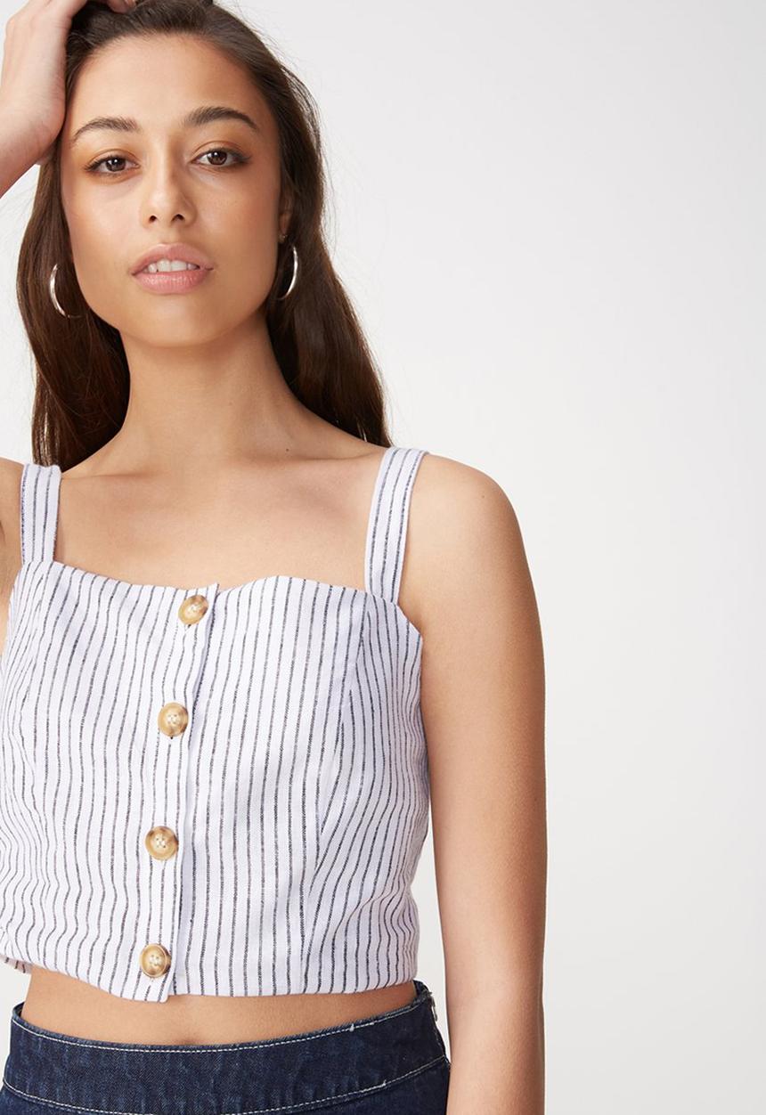 Cotton On - Carla button front - black & white 
