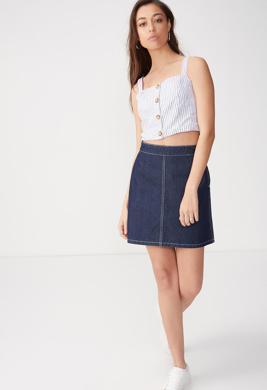 Cotton On - Carla button front - black & white 