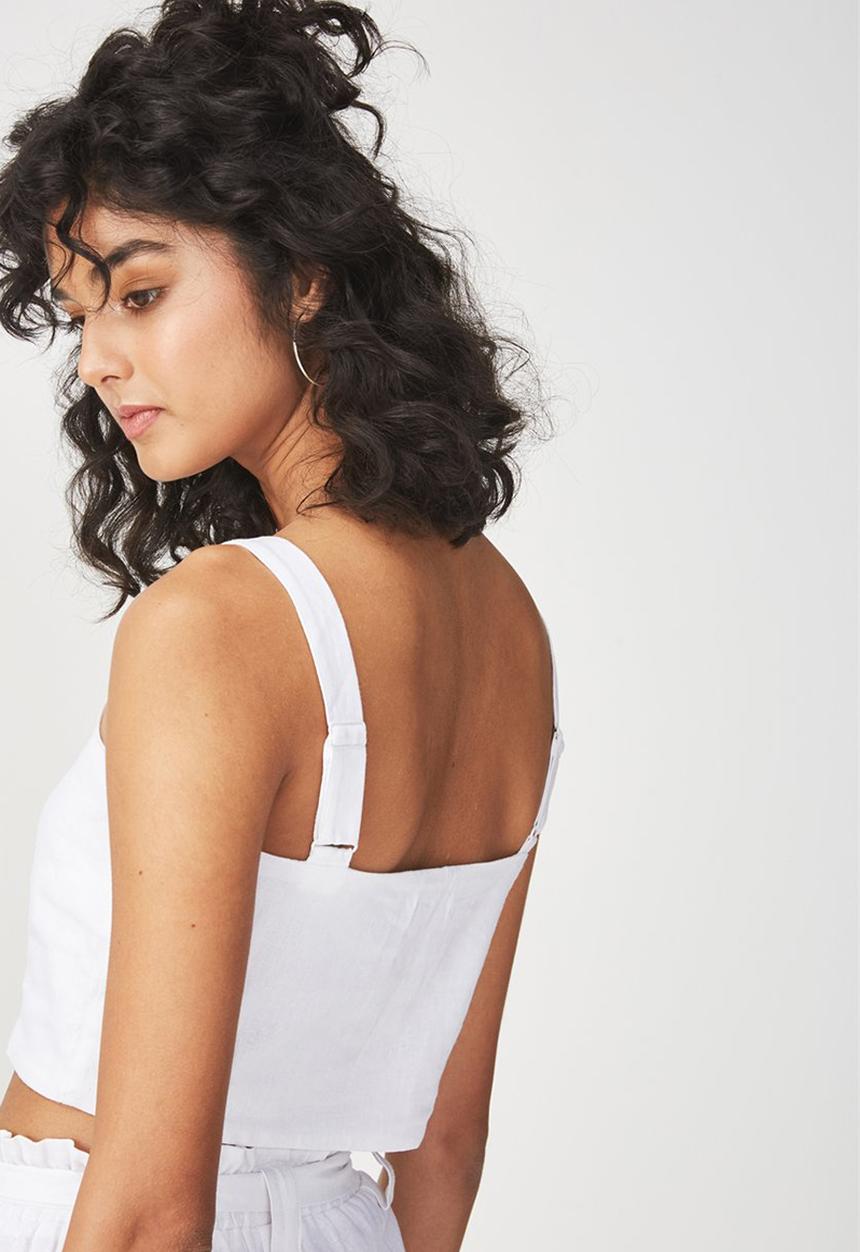 Cotton On - Carla button front tank - white