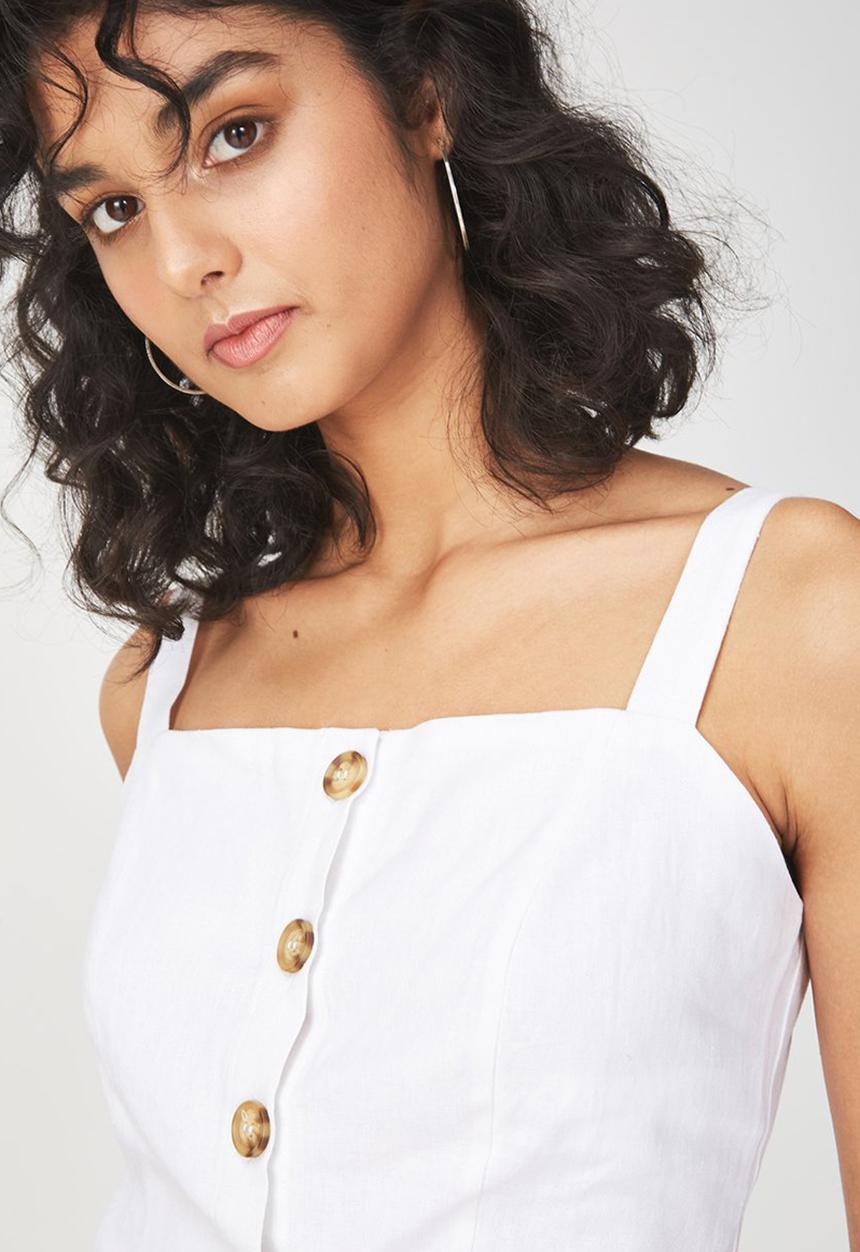 Cotton On - Carla button front tank - white