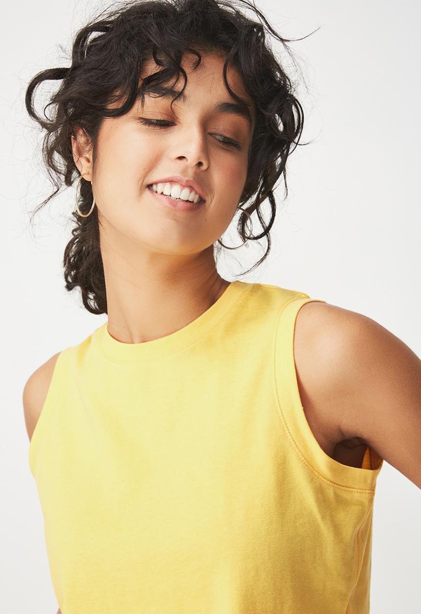 Cotton On - Baby sleeveless boxy tank - yellow 