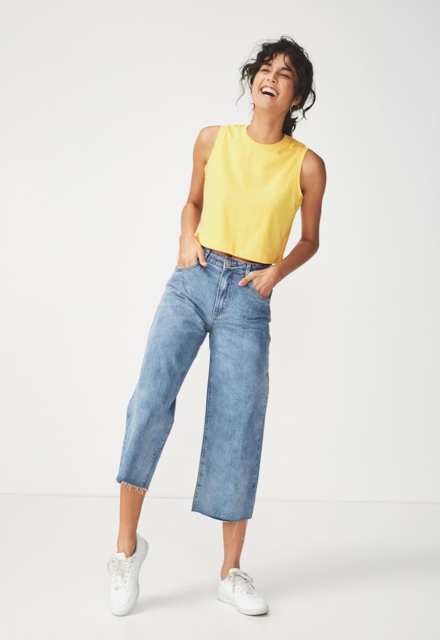 Cotton On - Baby sleeveless boxy tank - yellow 
