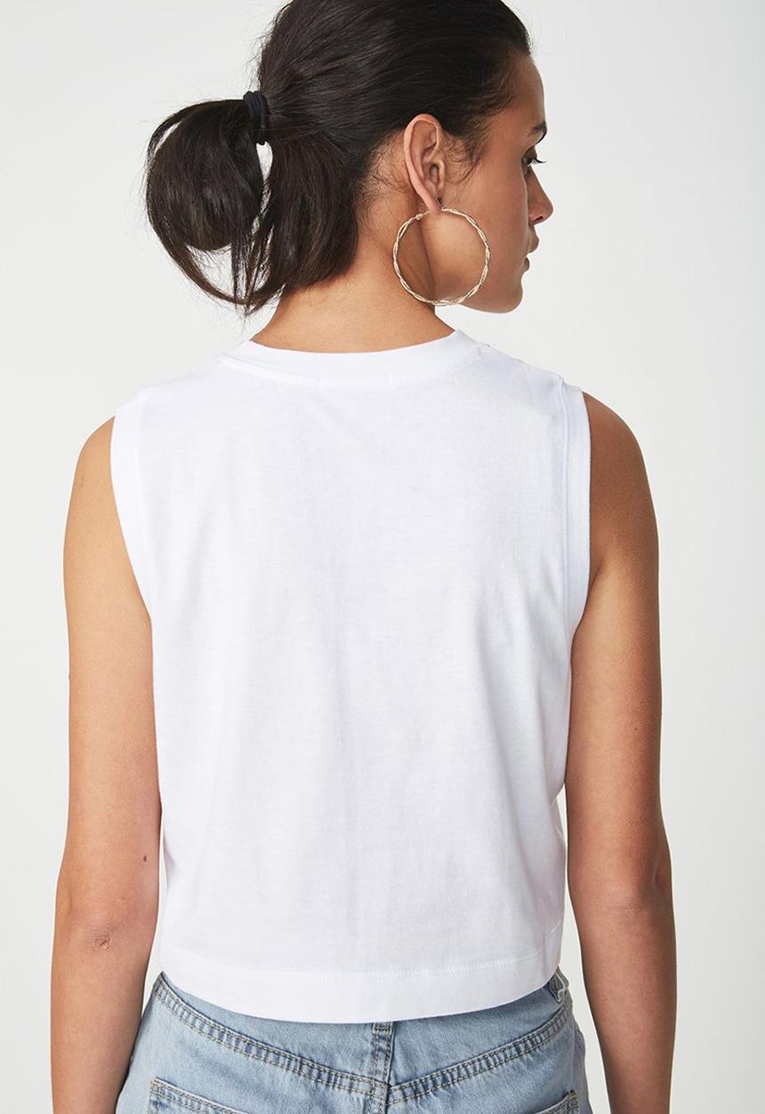 Cotton On - Baby sleeveless boxy tank - white