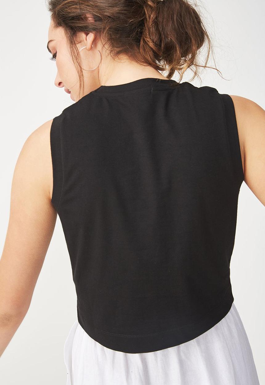 Cotton On - Baby sleeveless boxy tank - black