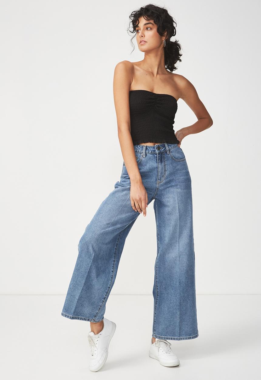 Cotton On - Rocky rouched front tube top - black