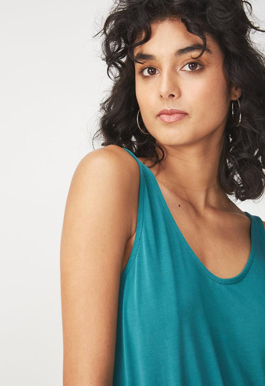 Cotton On - Tia scooped high low tank - green 