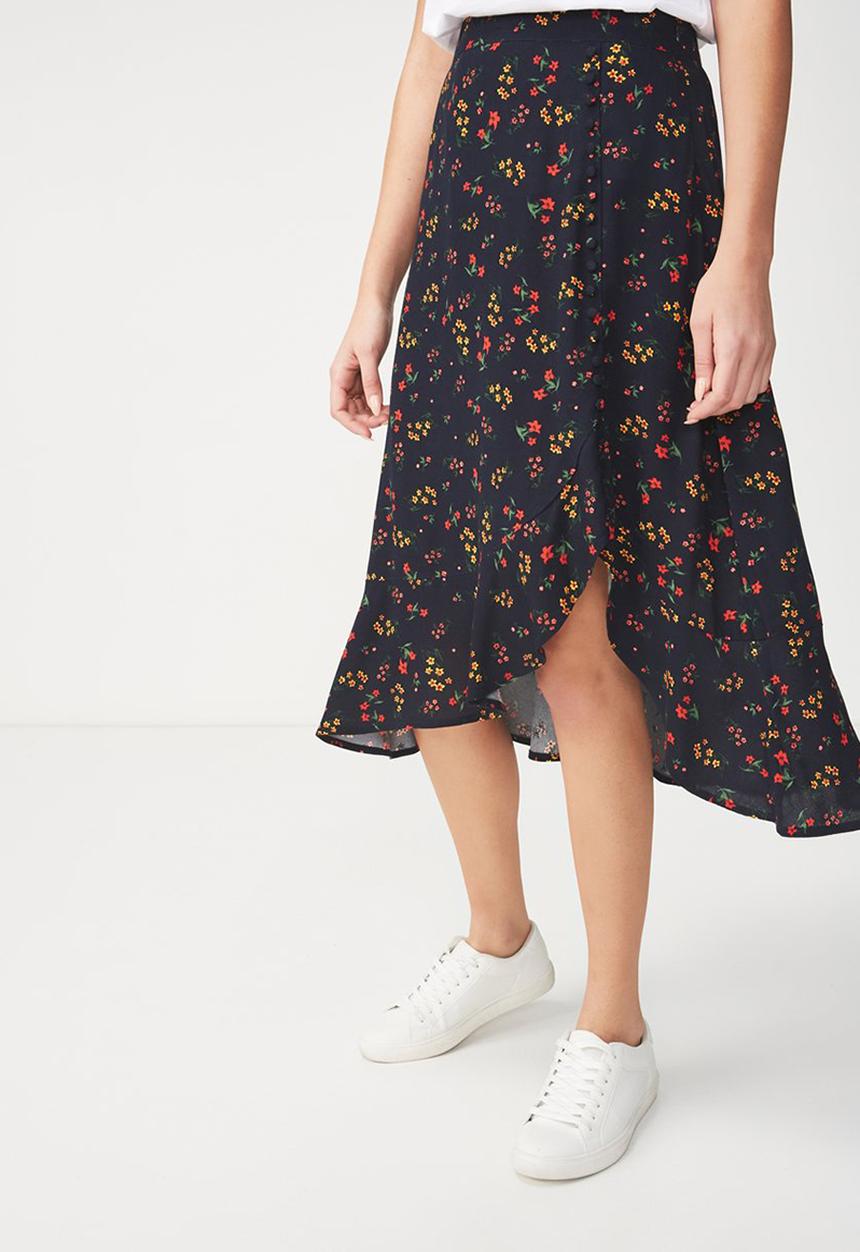 Cotton On - Woven dana drapey midi skirt - multi