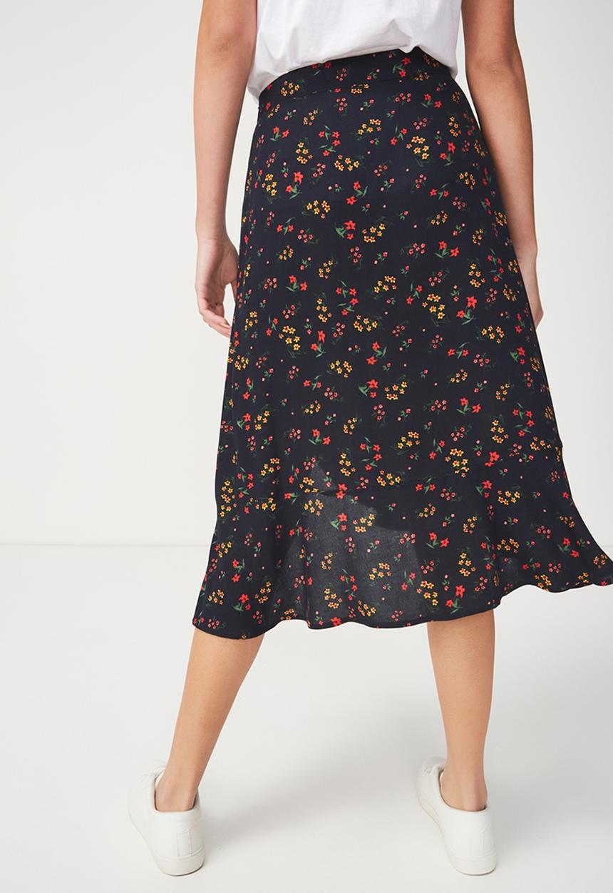 Cotton On - Woven dana drapey midi skirt - multi