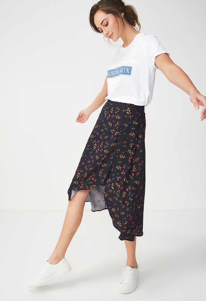 Cotton On - Woven dana drapey midi skirt - multi