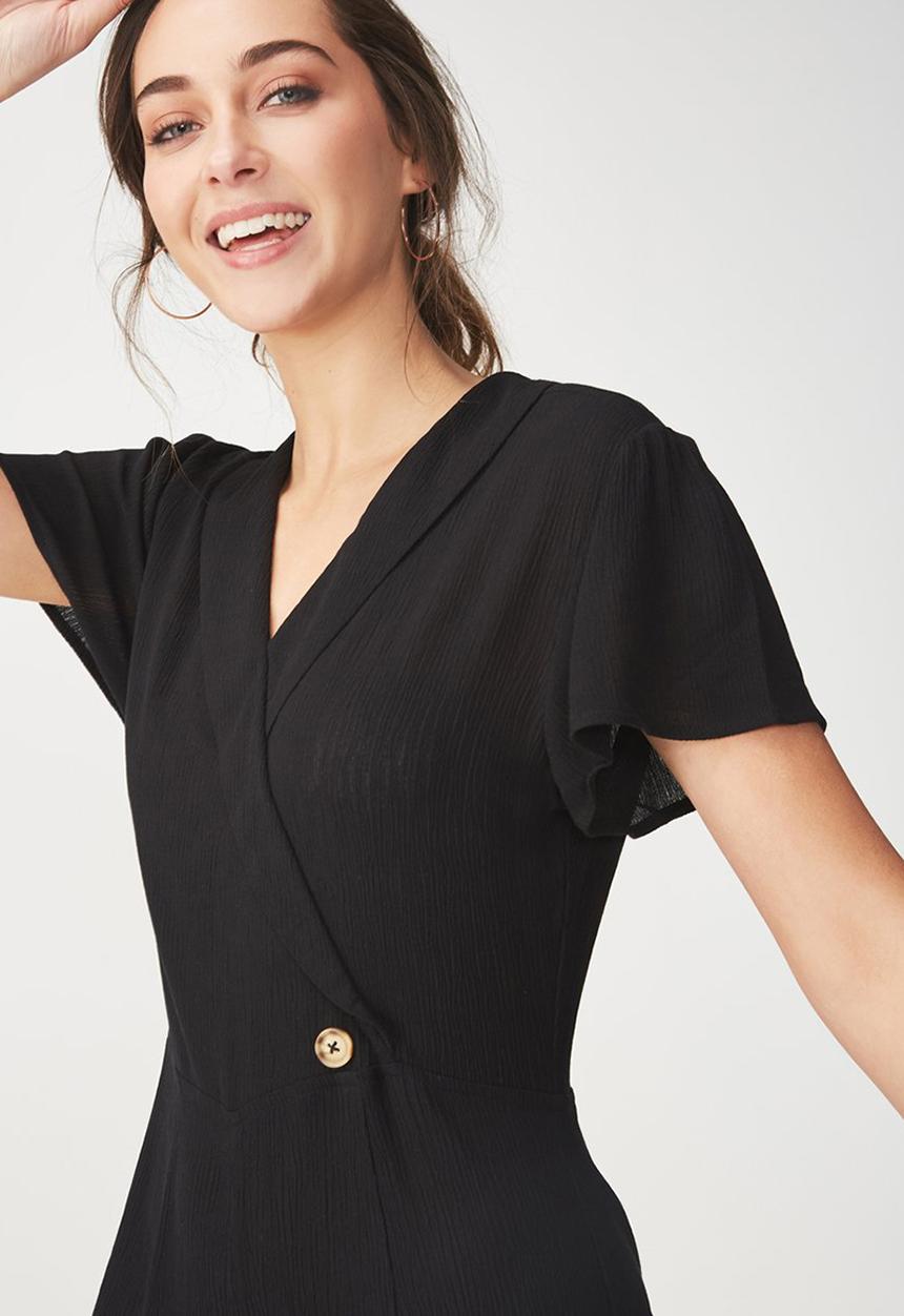 Cotton On - Woven jordy cap sleeve jumpsuit - black