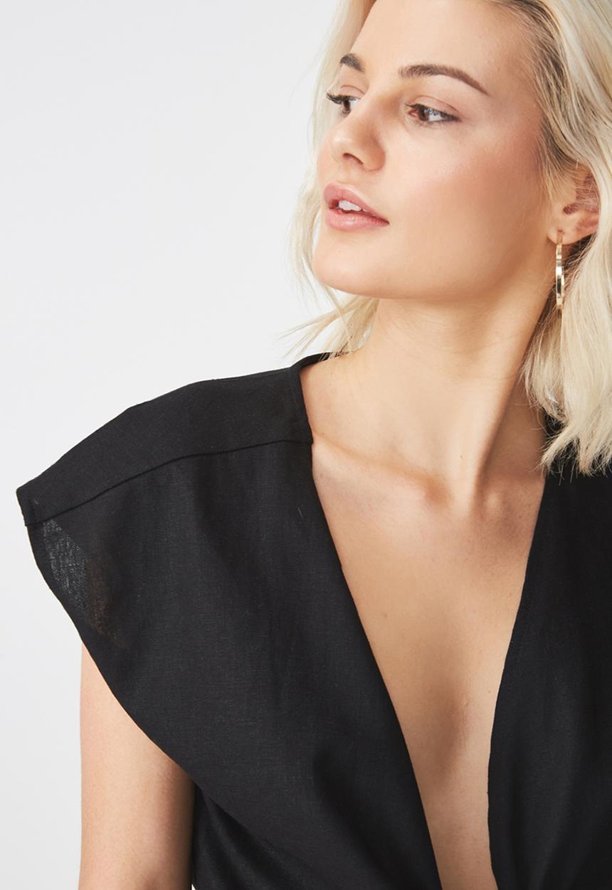 Cotton On - Jamie wrap top - black