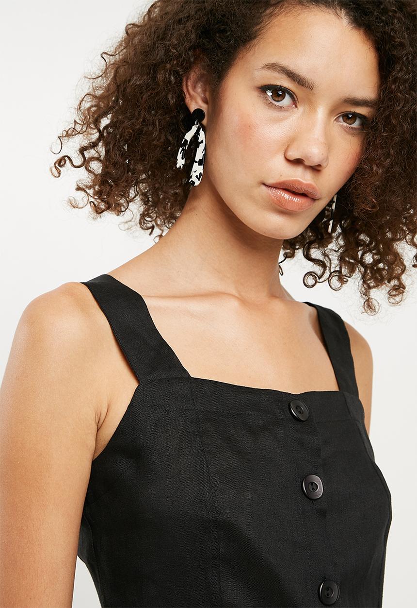 Superbalist - Button front cami - black
