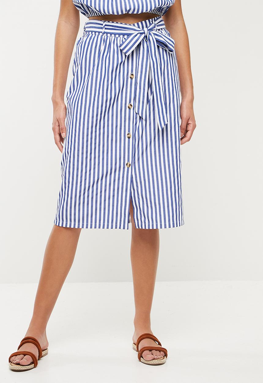 Superbalist - Paperbag pencil skirt - blue & white