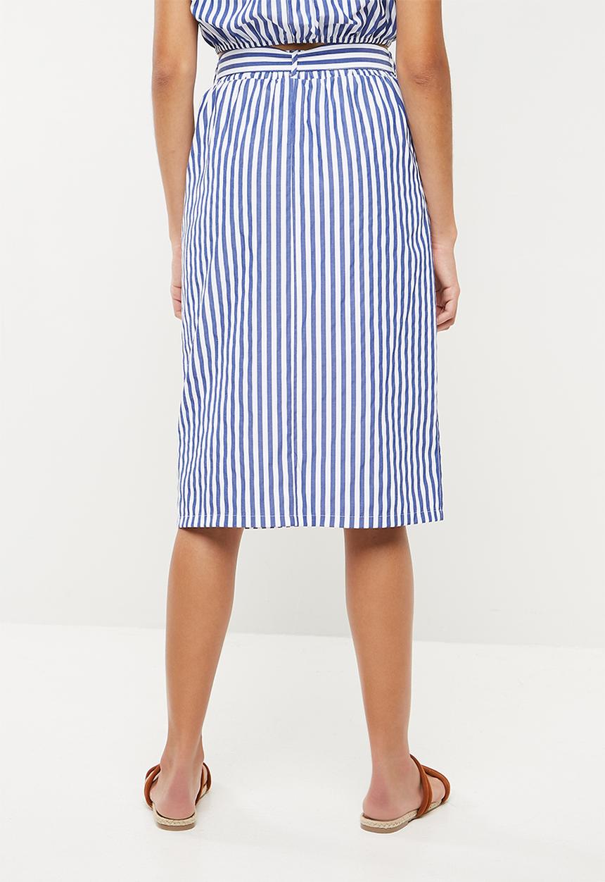 Superbalist - Paperbag pencil skirt - blue & white