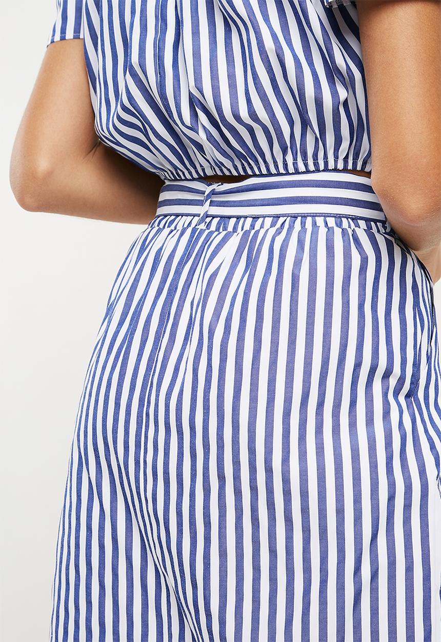 Superbalist - Paperbag pencil skirt - blue & white
