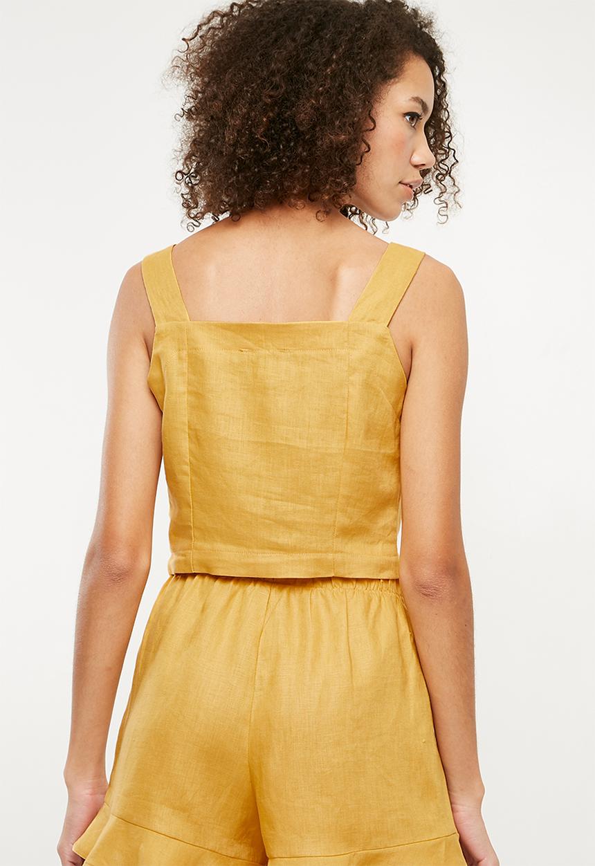 Superbalist - Button front cami - yellow
