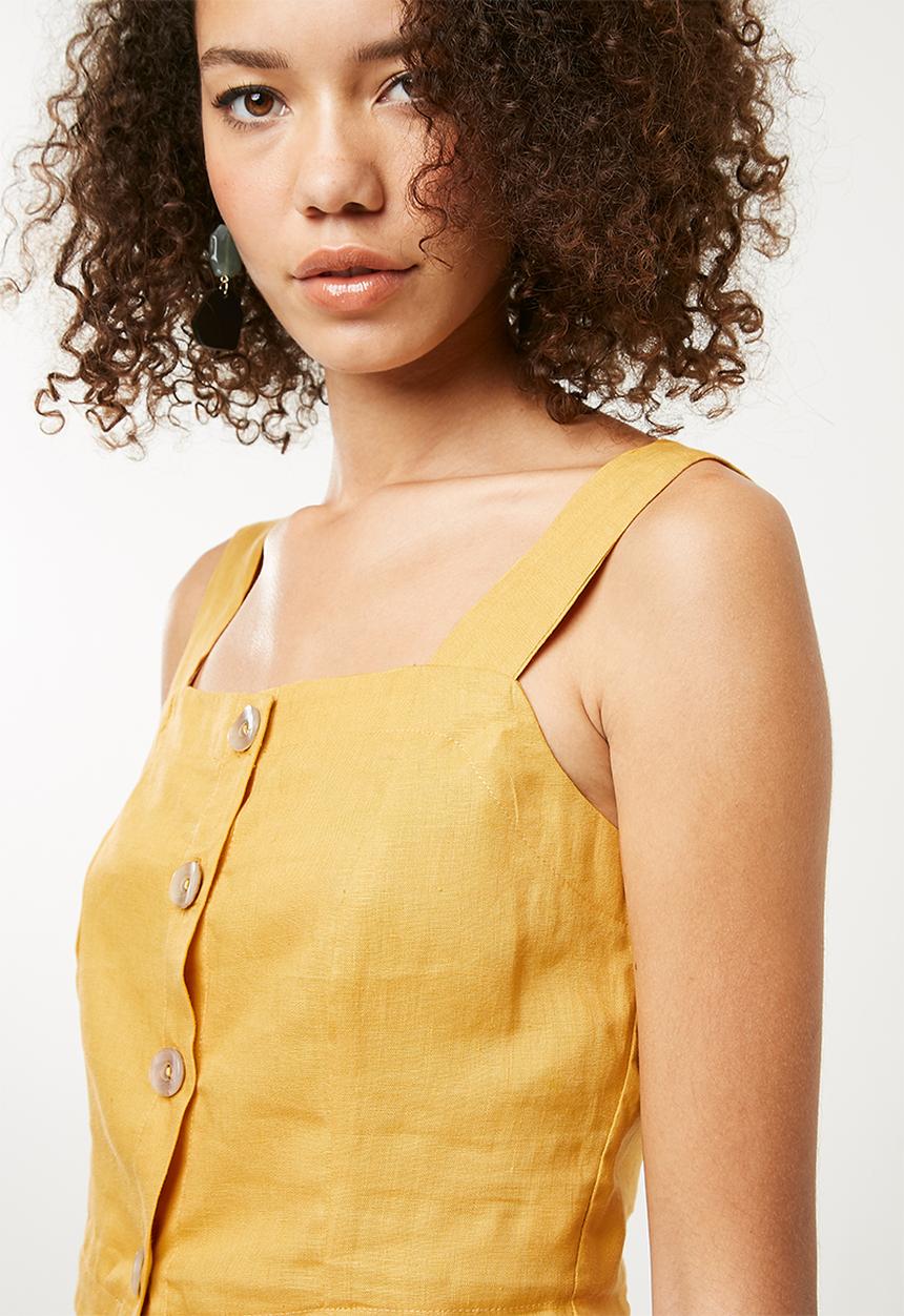 Superbalist - Button front cami - yellow