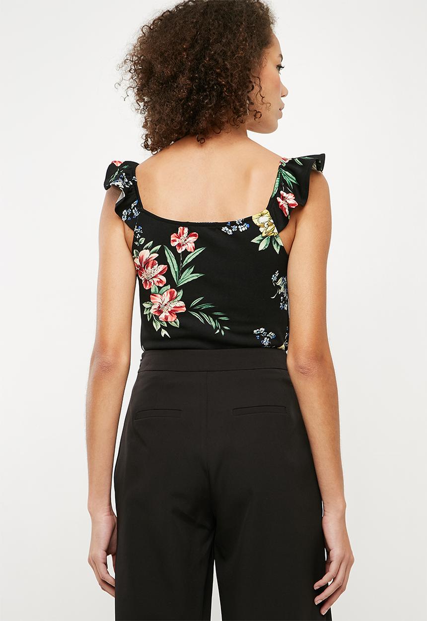 Superbalist - Button through fitted cami - black