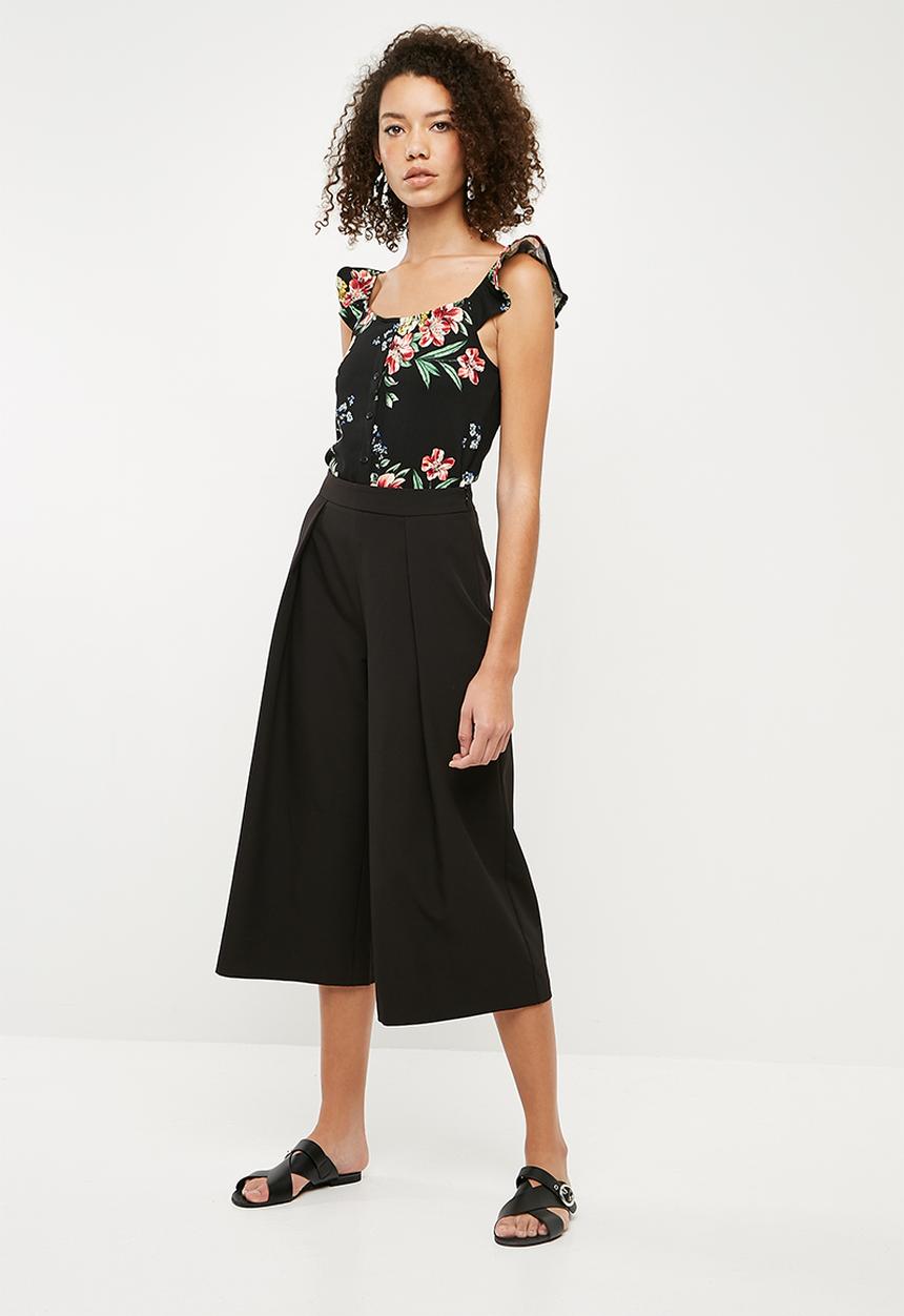 Superbalist - Button through fitted cami - black