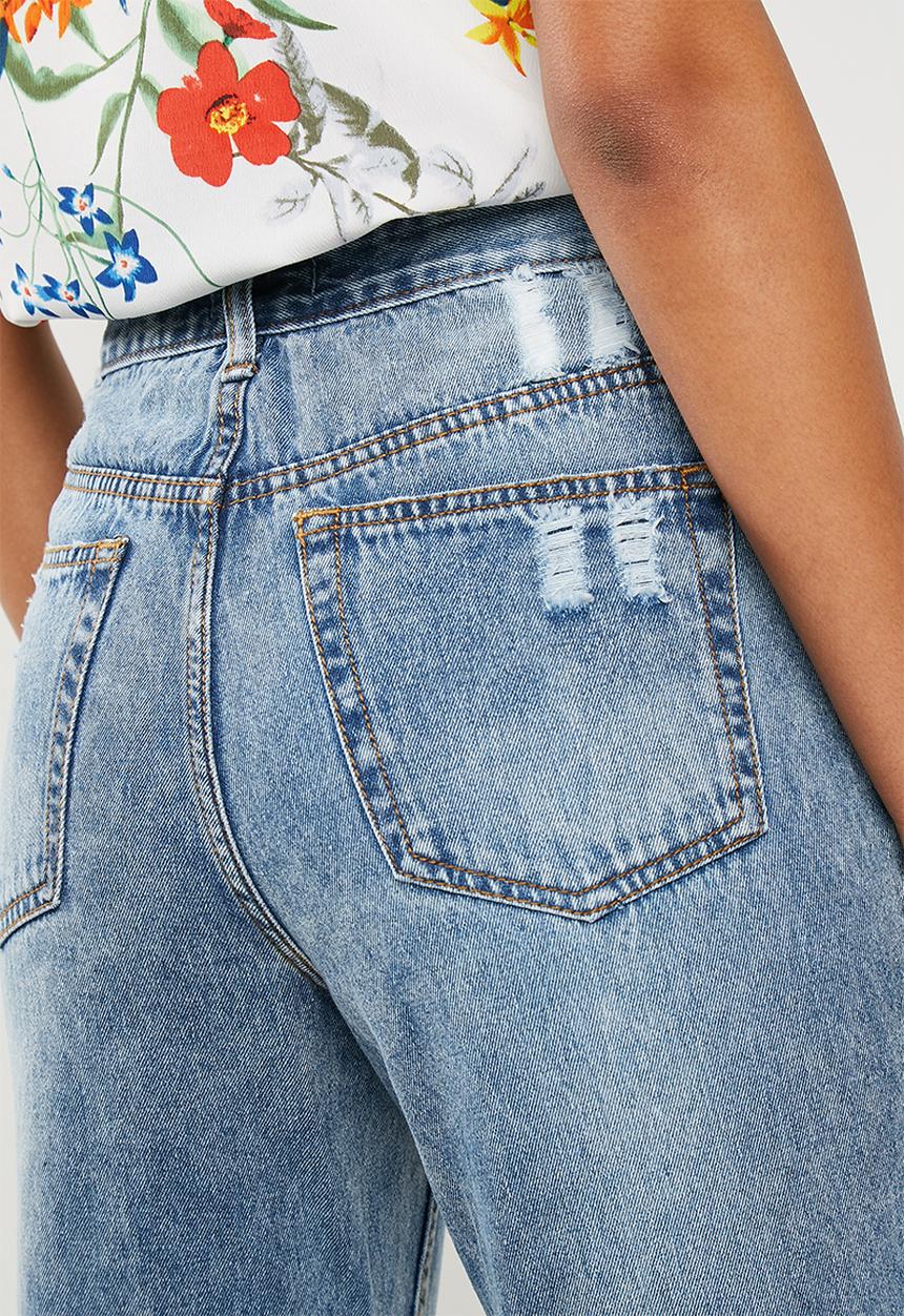 Superbalist - Rip & repair mom jeans - blue