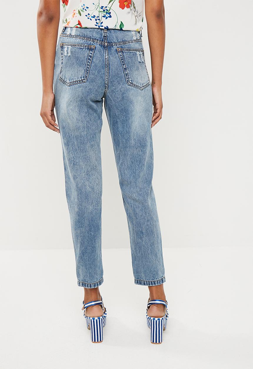 Superbalist - Rip & repair mom jeans - blue