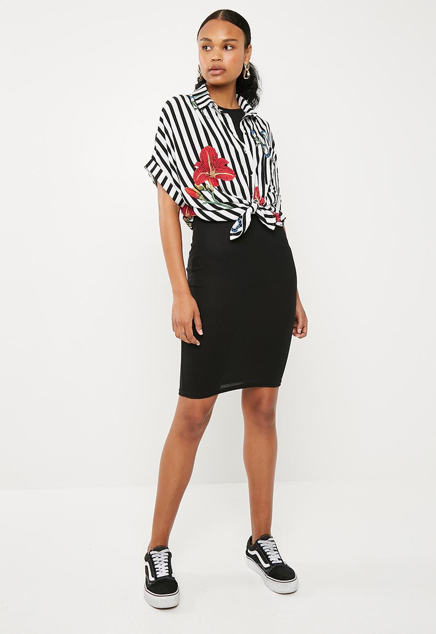 Superbalist - Drop shoulder shirt -  Black and white stripe