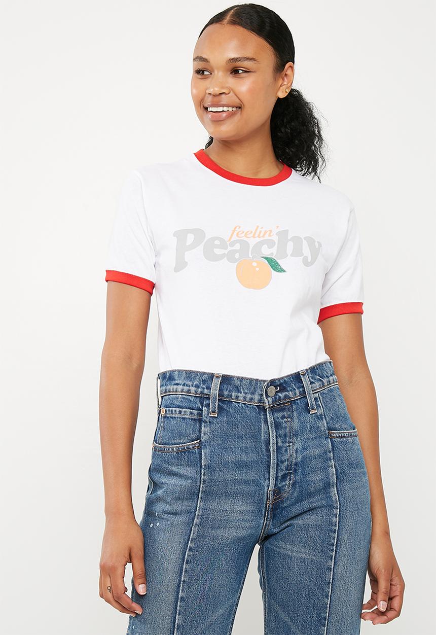 Missguided - Feelin' peachy T-shirt - white