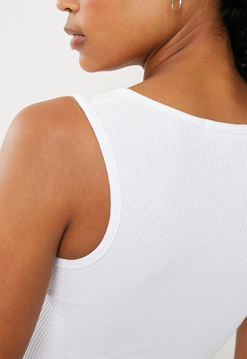Missguided - Button front bodysuit - white