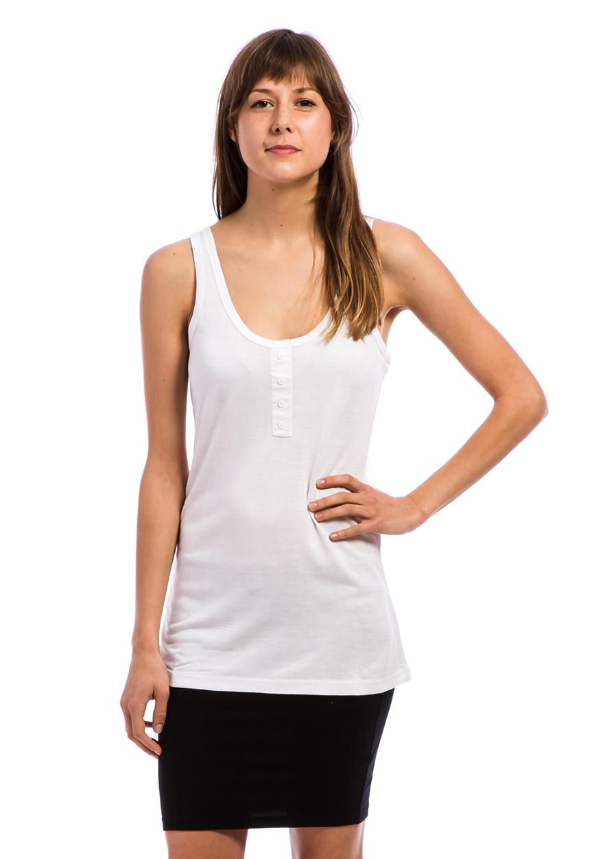Betty Basics - New York Button Tank – White