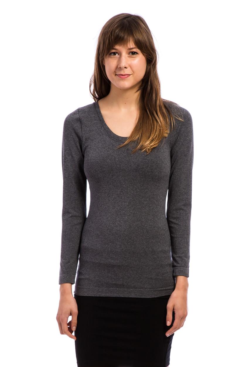 Betty Basics - Coco Scoop Top – Grey Marle