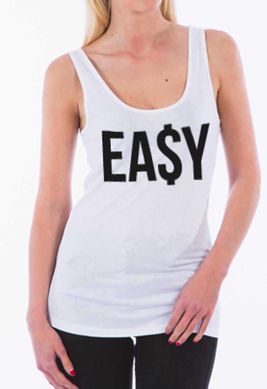 Slogan Tees - Easy Tank – White
