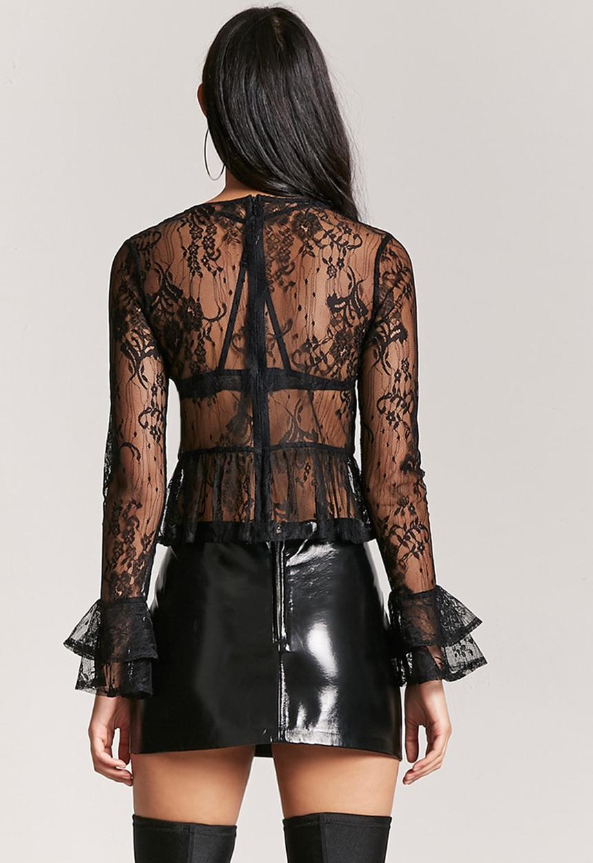 Forever21 - Lace Detail Top Black