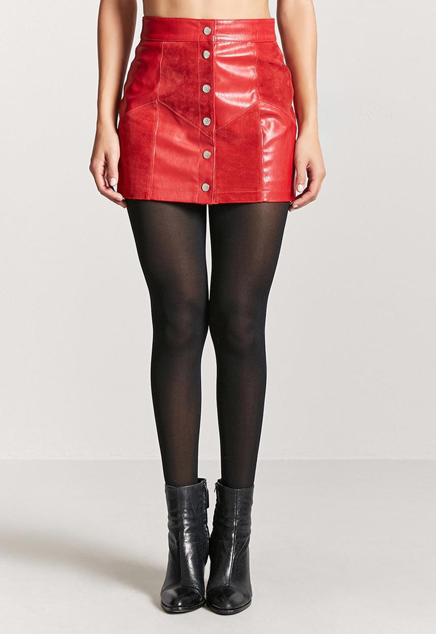 Forever21 - Patchwork Skirt Red