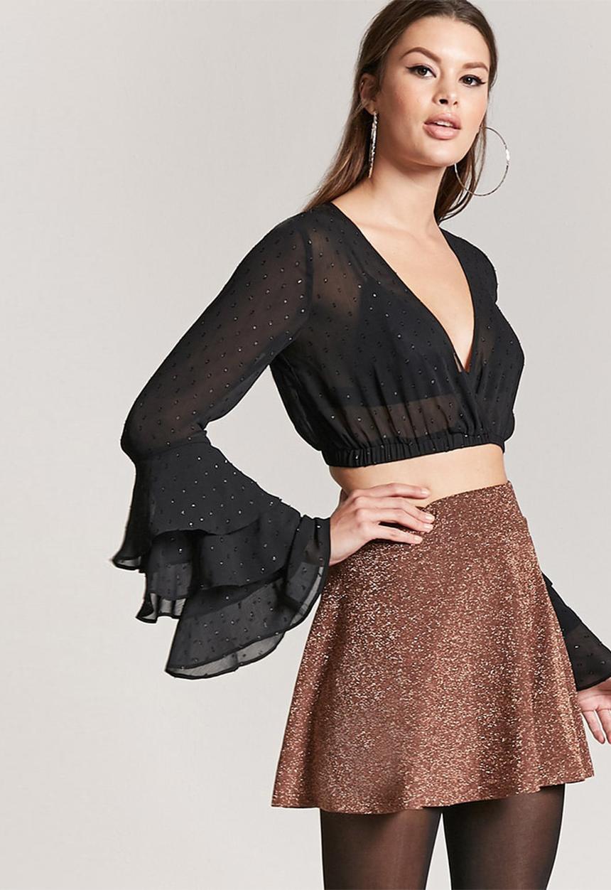 Forever21 - Shimmer Detail Skirt Dark Brown