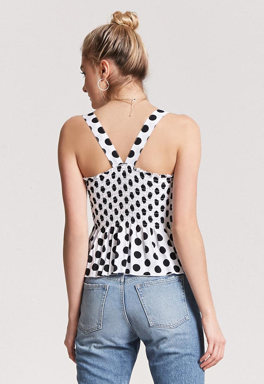Forever21 - Polka-dot Top Black and White