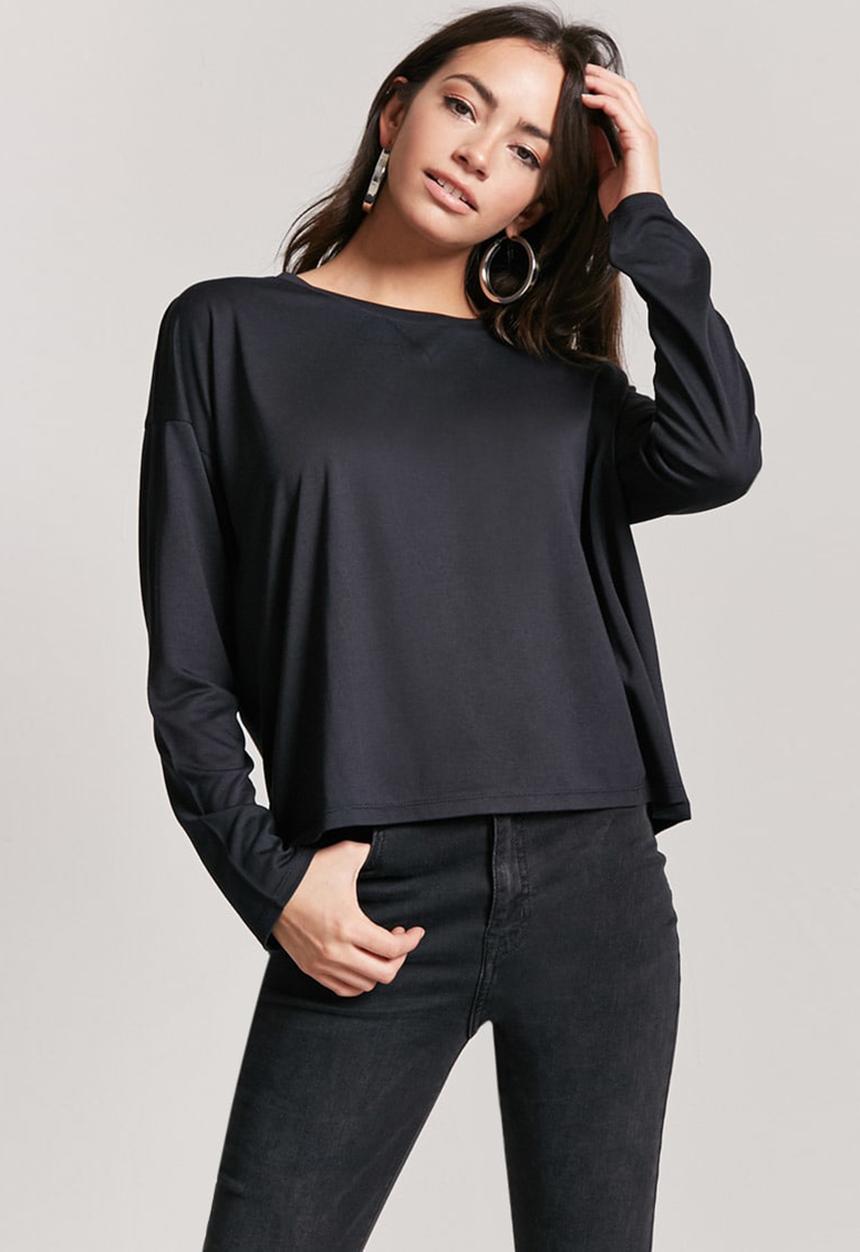 Forever21 - Flowy T-shirt Black