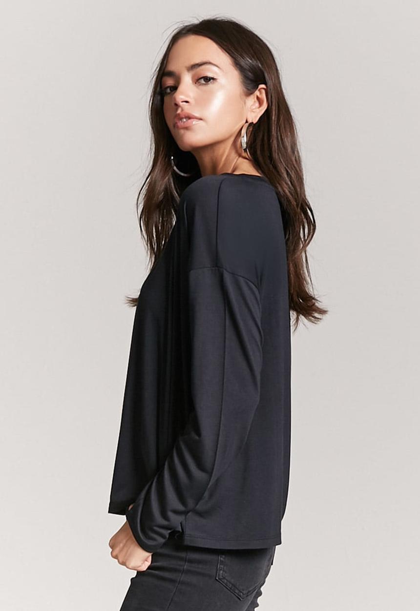 Forever21 - Flowy T-shirt Black