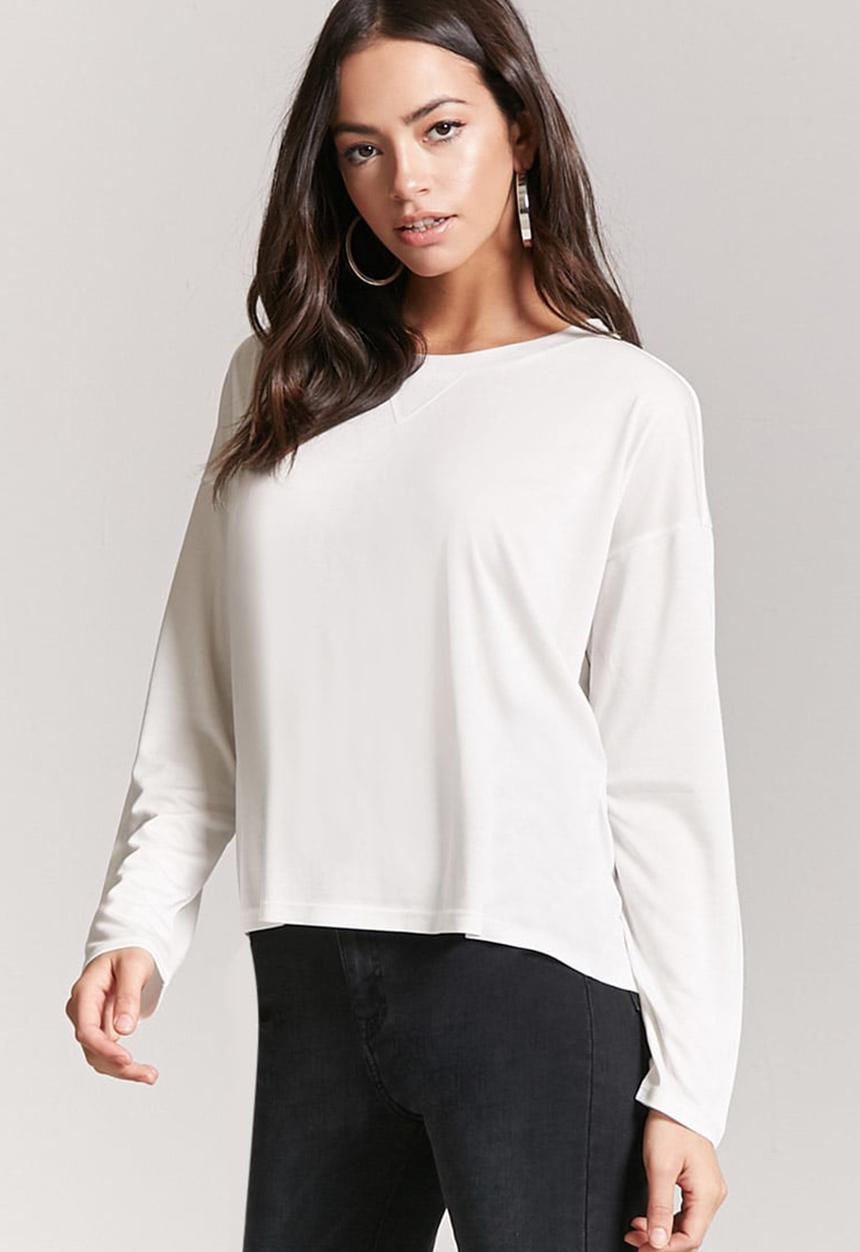 Forever21 - Flowy T-shirt Off White