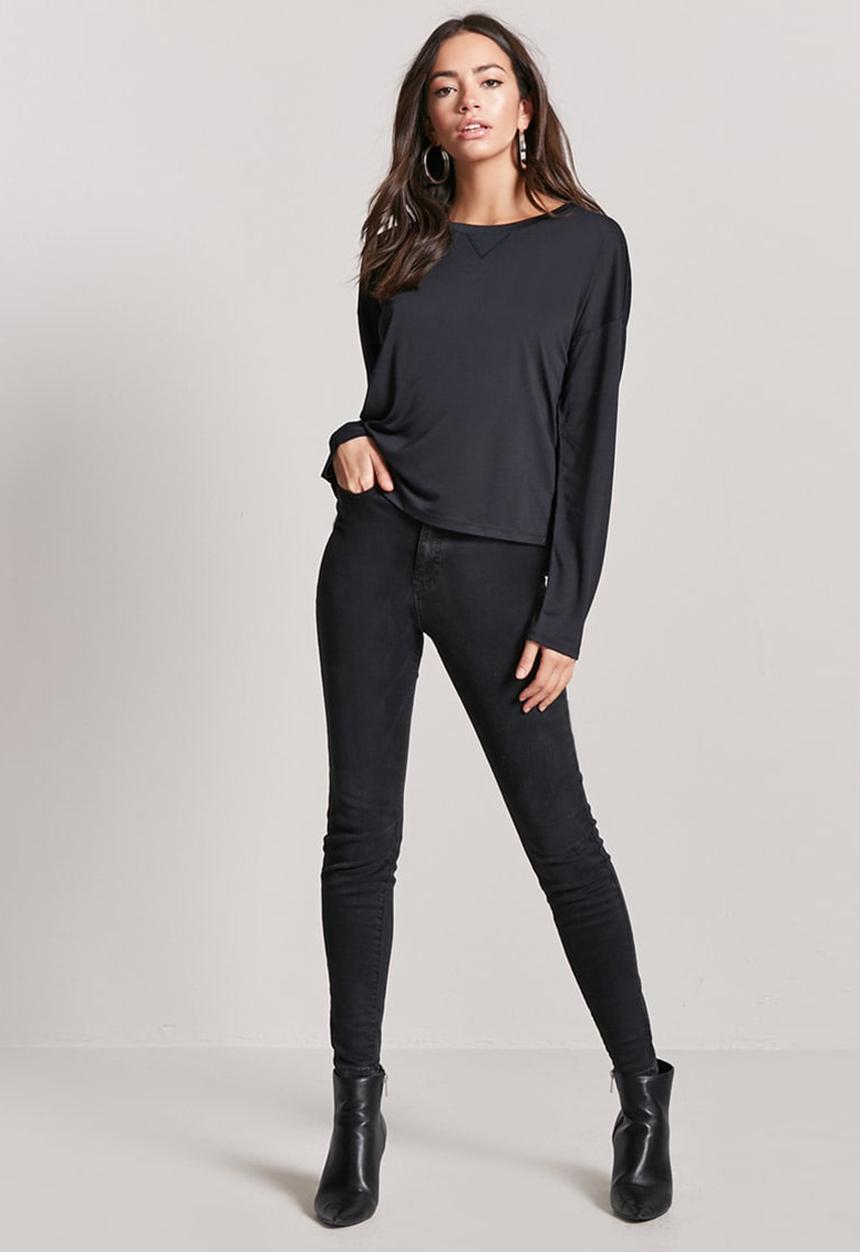 Forever21 - Flowy T-shirt Black