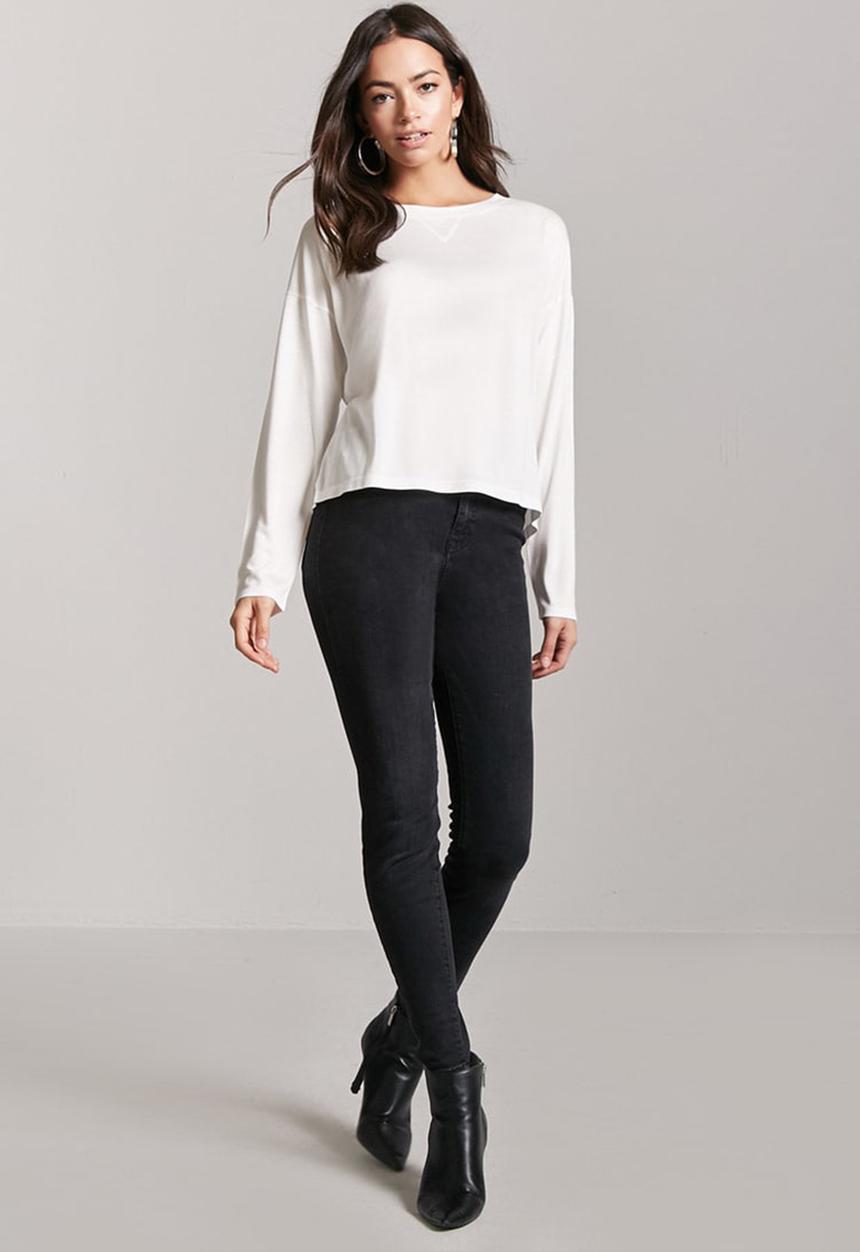 Forever21 - Flowy T-shirt Off White