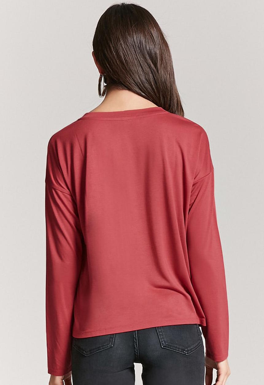 Forever21 - Flowy T-shirt Dark Pink