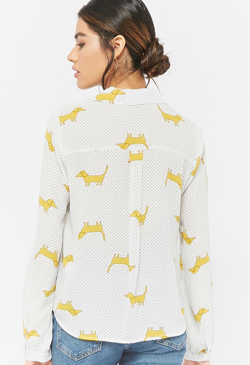 Forever21 - Printed Shirt White