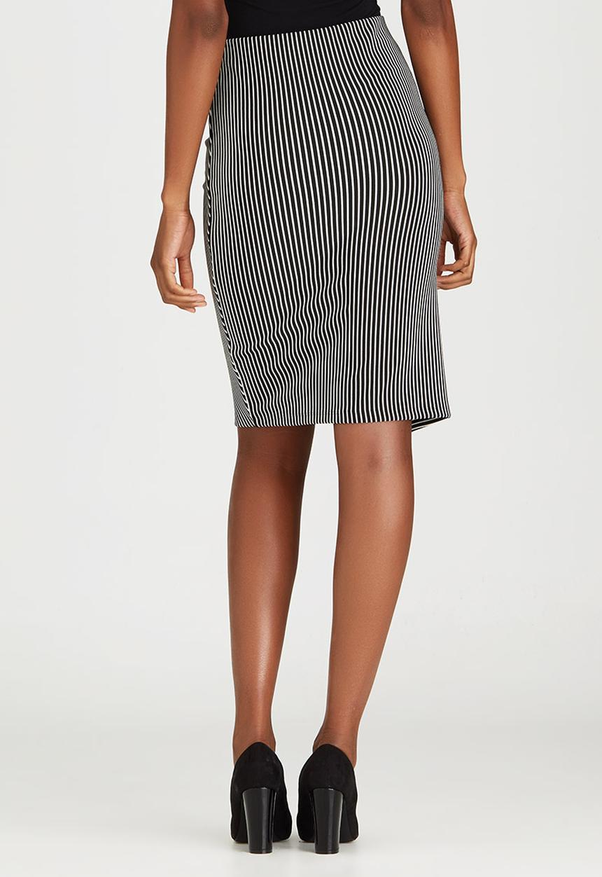 edit - Knit Wrap Skirt Black and White